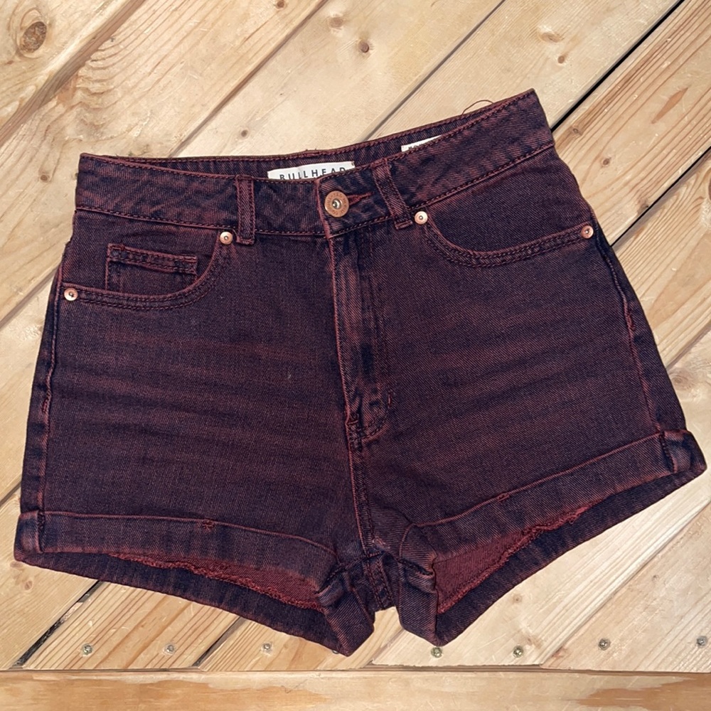 Denim high waisted mom short